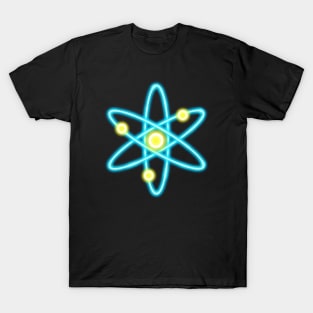 Light Blue Neon Cosmos Atom T-Shirt